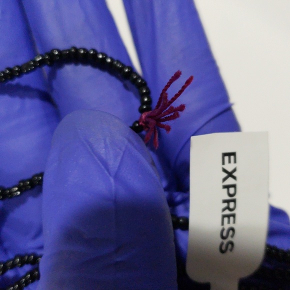 ✨ Express Black Beaded Burgundy 32" Tassel Necklace - Chic & Playful Accessory ✨ - Picture 8 of 8